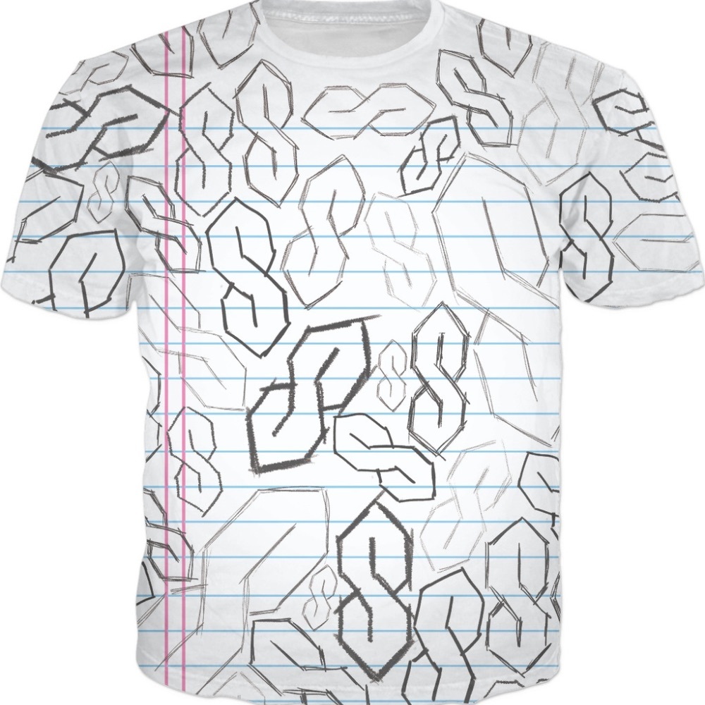 NEW Funny Retro 90s Old School S Sketch Drawing Shirt